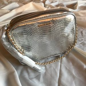 Silver Metallic Victoria’s Secret Crossbody Purse